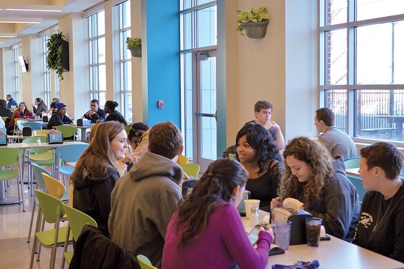 Dining area inside of Westside Hall